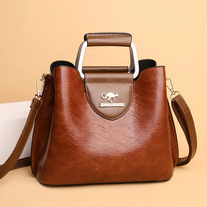 Luxury Designer Handbag Purses for Women 2024 Female Oil Leather Branded Shoulder Crossbody Messenger Tote Bag Small Fashion Sac